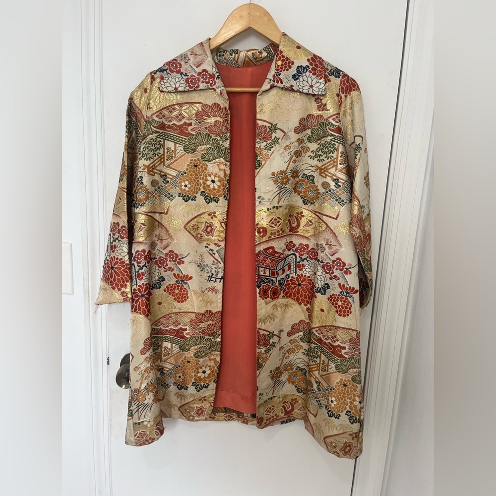 Vintage Lined Printed Jacket XS As Is